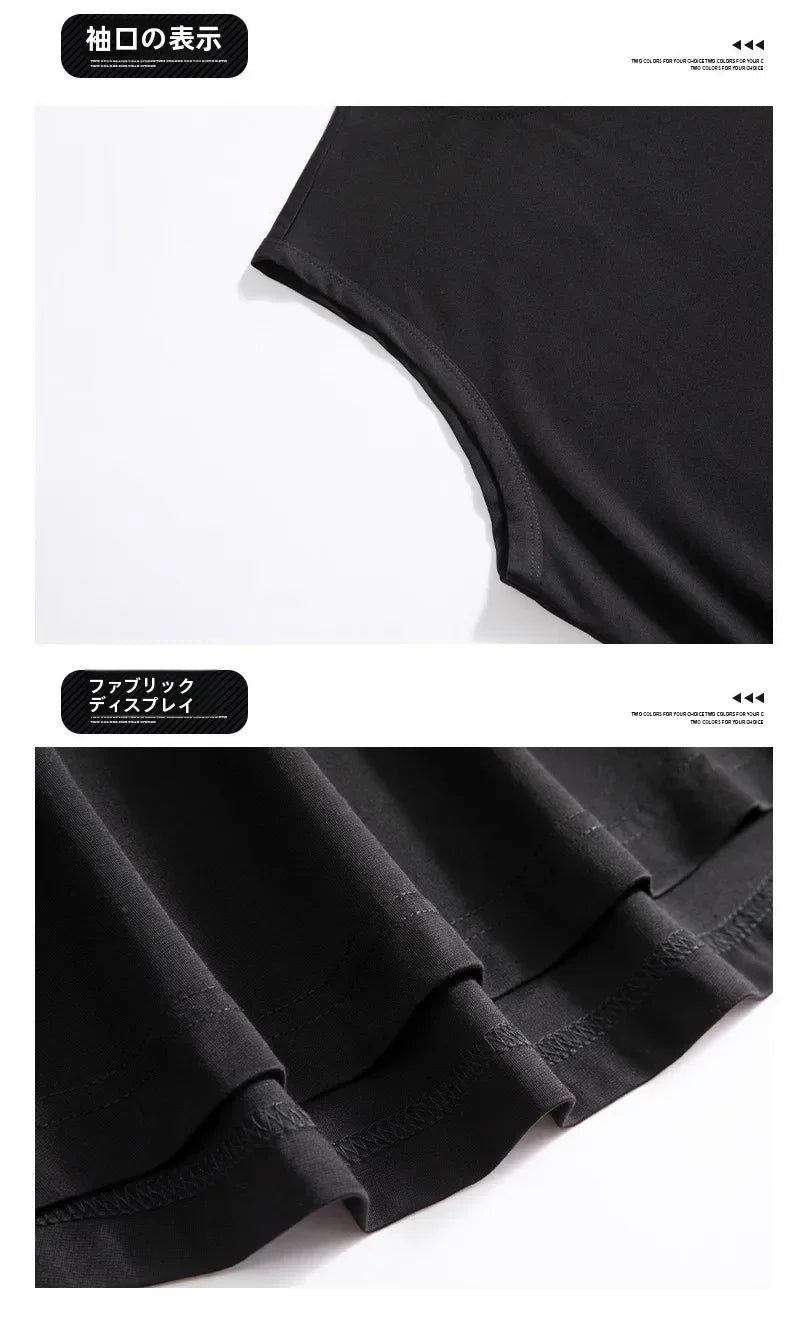 プラスサイズ L-9XL メンズ タンクトップ ラウンドネック ベスト 夏 ビッグサイズ 50KG-175KG カジュアル ルーズフィット 万能 ティーンボーイ ノースリーブTシャツ
