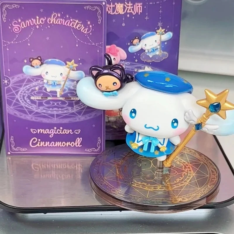 Anime Sanrio Character Starry Night Party Magician Series Blind Box My Melody Kuromi Hellokitty Piano Cute Toy Doll Gift