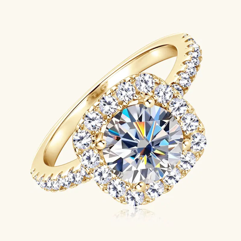 OXTAO 2.0ct D Color Big Moissanite Diamond Wedding Halo Rings for Women 925 Sterling Silver Wedding Luxury Fine Jewelry Gifts