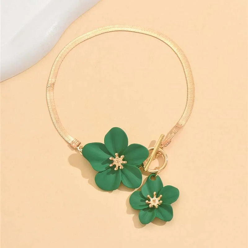 レディース向けファッション桜チャームアンクレット 夏ビーチアクセサリー ゴールドカラーチェーンアンクレット レッグブレスレット ウェディングギフト