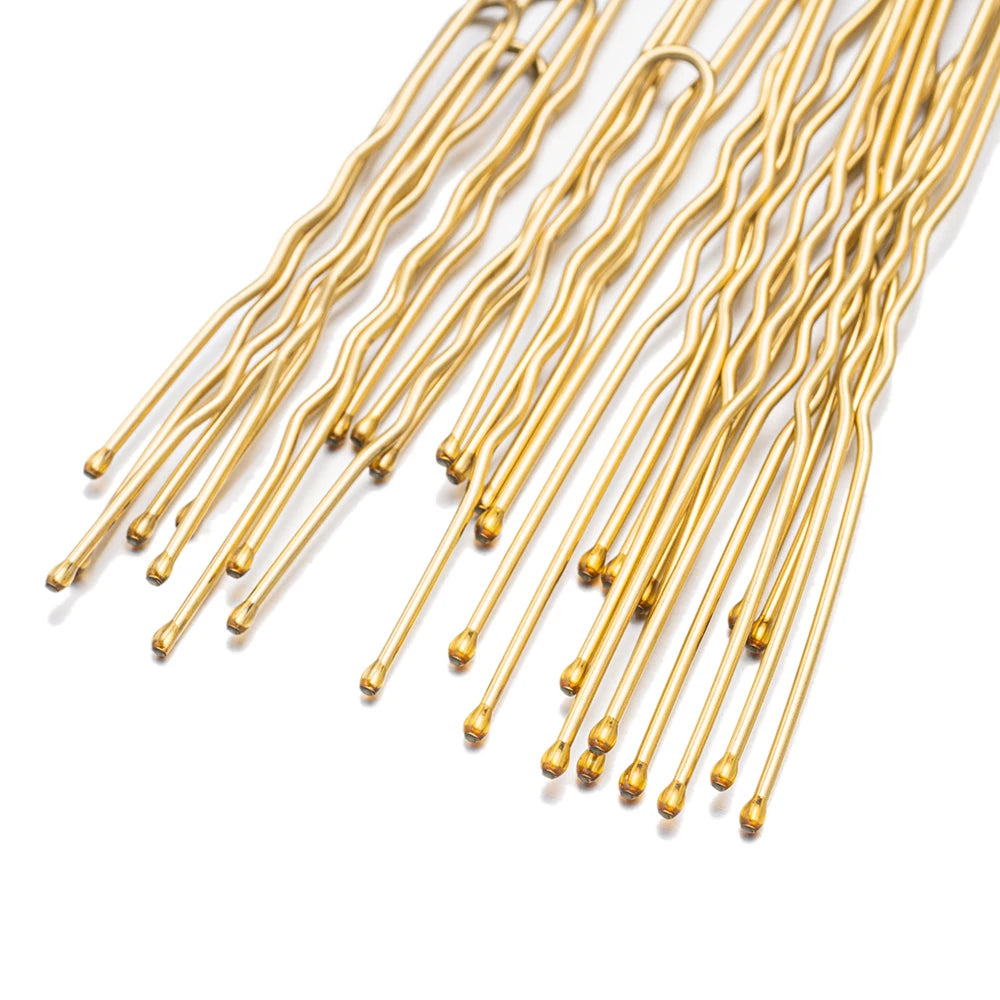 50pcs 50/60/70mm Hair Pin And Clips U Shape For Headpiece Women Girls Hairpins Accessories Bride Wedding Head Jewelry Decoration