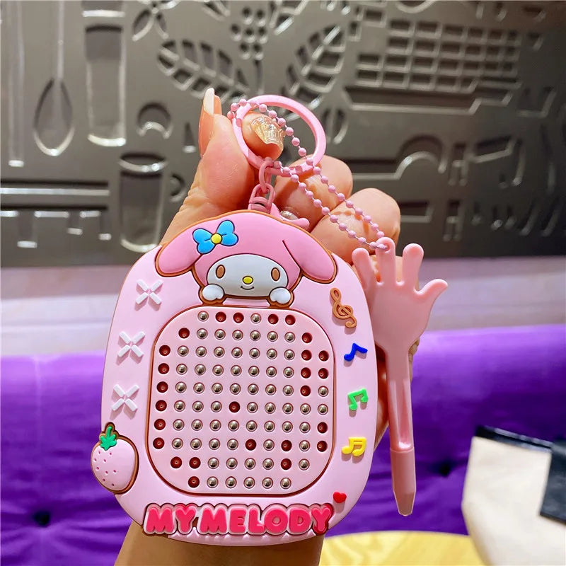 Cartoon Sanrio Hello Kitty Cute Anime Peripherals Toy Maze Decompression Healing Magnetic Suction Steel Ball Graffiti Key Chain