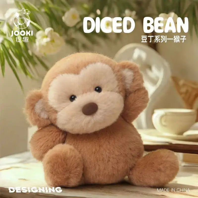 26cm New Simulated Bean Ding Monkey Doll Stuffed Plush Toy Cartoon Anime Cute Pillow Elegant Children's Birthday Gift Fun Doll