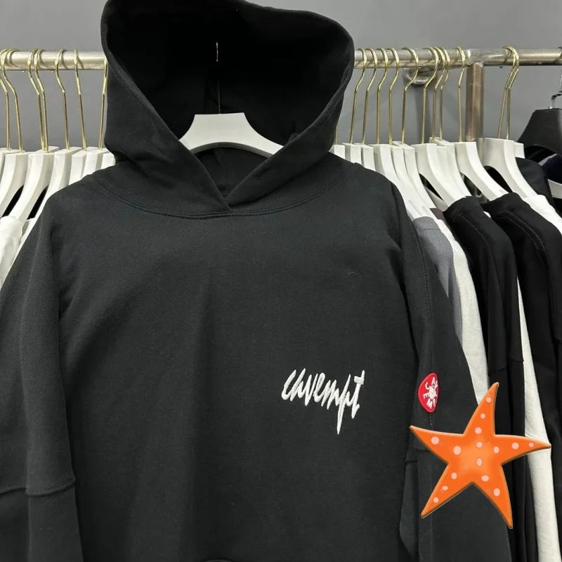 Batik Embroidery Black CAV EMPT Hoodies High Quality CE Retro Pullover Couple Cavempt Hoodie Sweatshirts for Men Women Hooded