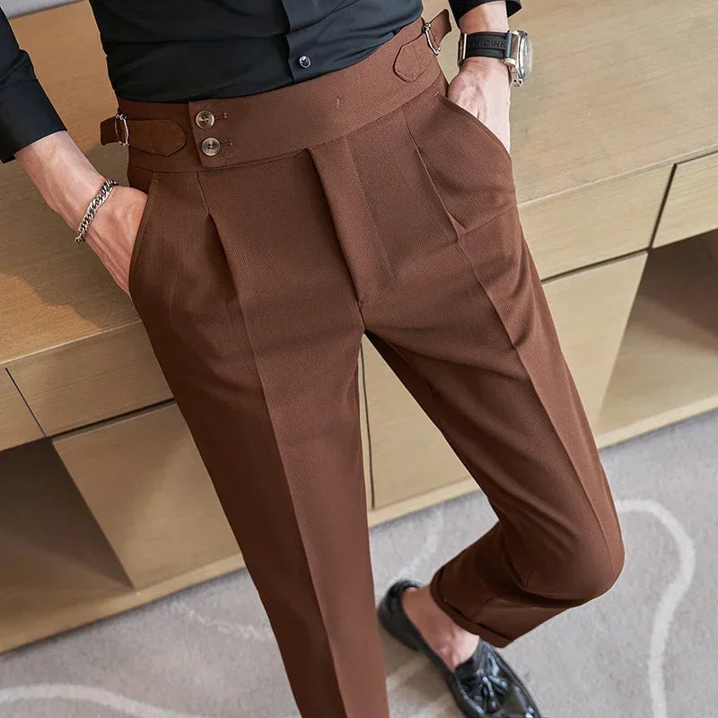 Men's Suit Pants, Fashion Slim Dress Trousers ,White Black Blue Green Pantalones Hombre Fall/Winter Male Pant, 2025 New