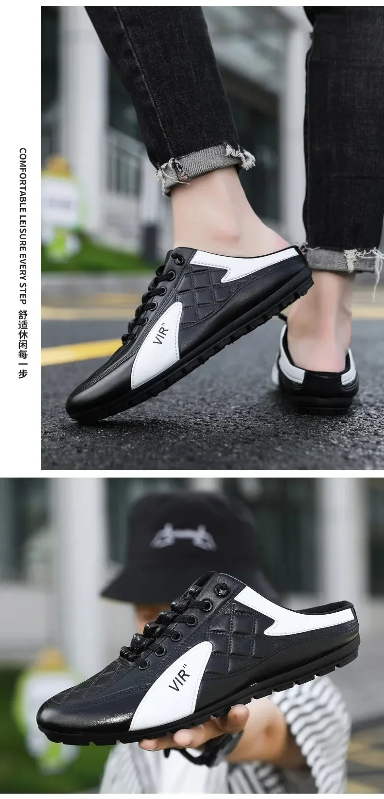 2025 Summer Slippers for Men Trendy Men's Flat Bottom Casual Shoes Soft Sole Support Shoes Men's Sneakers Zapatos De Hombre