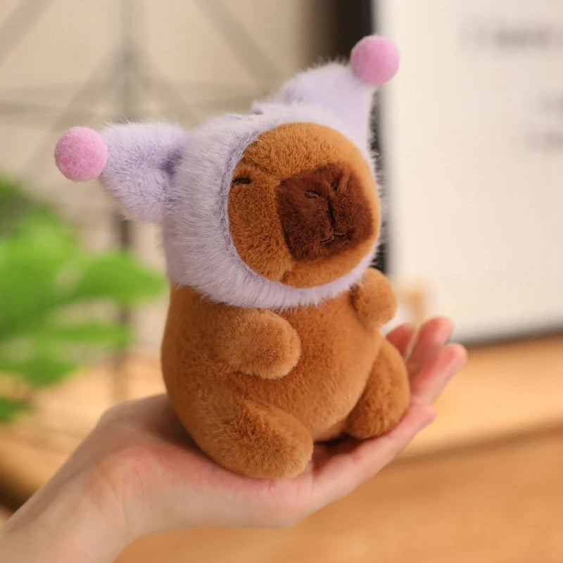 Capibara Plushies Doll Disney Stitch Pikachu Kuromi Lucifer Cat Hat Capybara Plush Toy Cartoon Stuffed Animal Doll Xmas Gifts