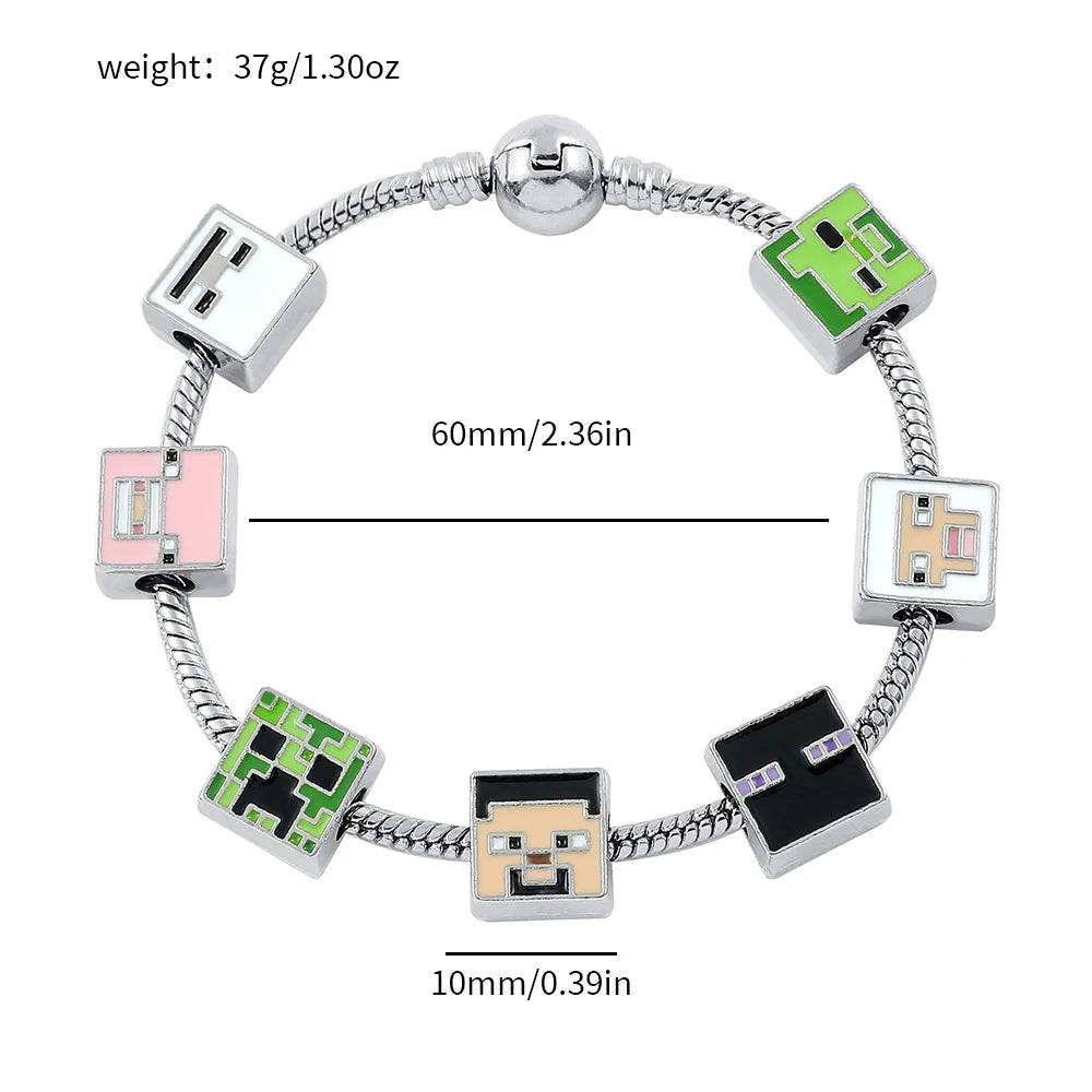 Fashion Beads Bracelet Square Cartoon Sheep Beads Bangle Hand Chain for Men Women Kawaii Accessories Jewelry