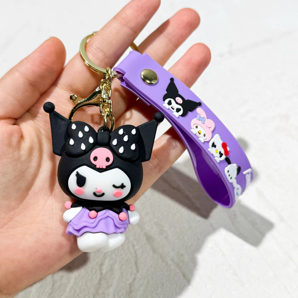 Sanrio Hello Kitty Keychain Cute Cartoon Melody Kuromi Doll Decoration Keyring Jewelry Girl&Child Gifts Toy Christmas gift idea