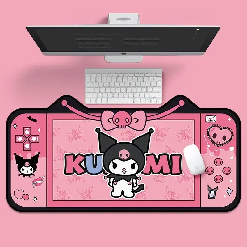 クロミ サンリオ アニメ 可愛い カートゥーン マウスパッド 大サイズ 600mm×300mm マウス клавиатура コンピューター 滑り止め 耐摩耗 テーブルマット