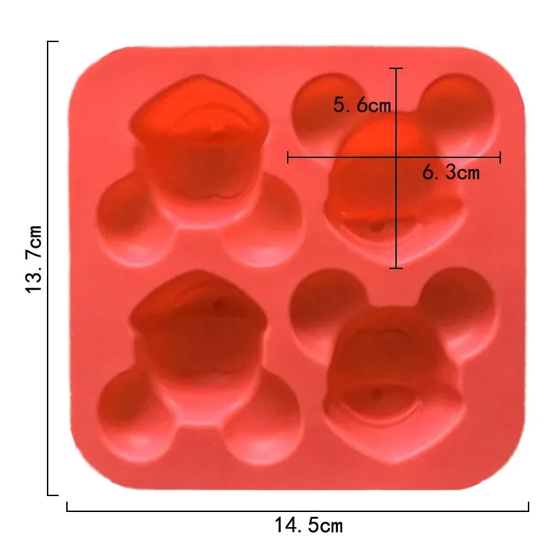 New Minnie Mickey Model Anime Figures Lilo Stitch Silicone Mold Cake Cookies Tool Stitch Dolls 3D Diy Toys Christmas Gifts