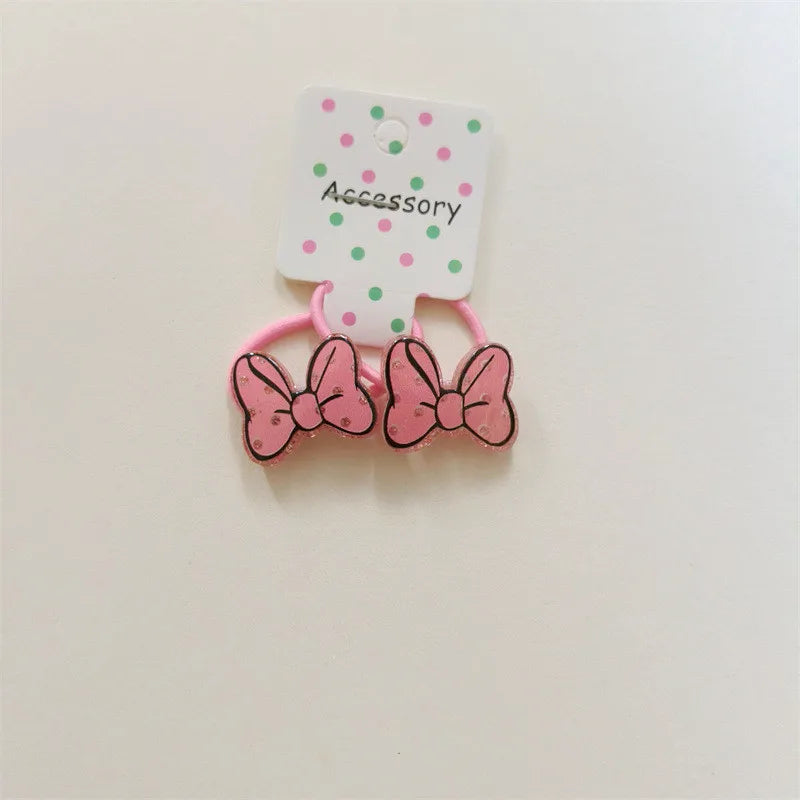 Disney Anime Minnie Mouse Hairrope Hairpin Kawaii Minnie Hair Accessories Cartoon Girl Hairpin Baby Gifts