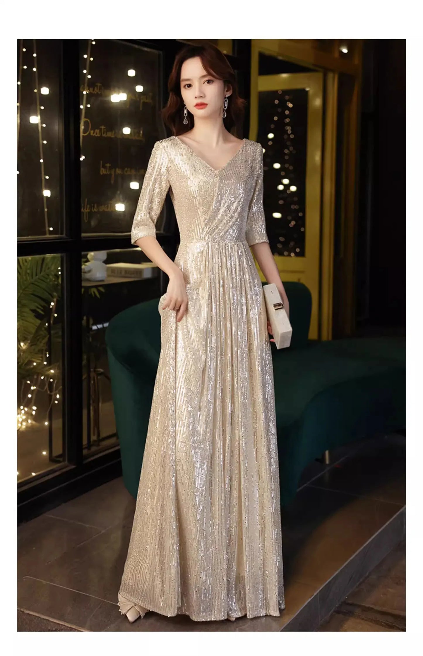 Gold Evening Gown Women's High-End Sensation Luxury Small ence Ball Personali High-End Adult Birthday Host Dr