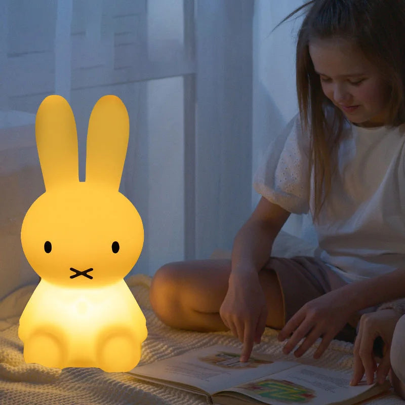 Creative Miffy Night Light Cute Cartoon Charging Home Decor Accessories Bedside Warm Night Light Kawaii Anime Toys Girl Gifts