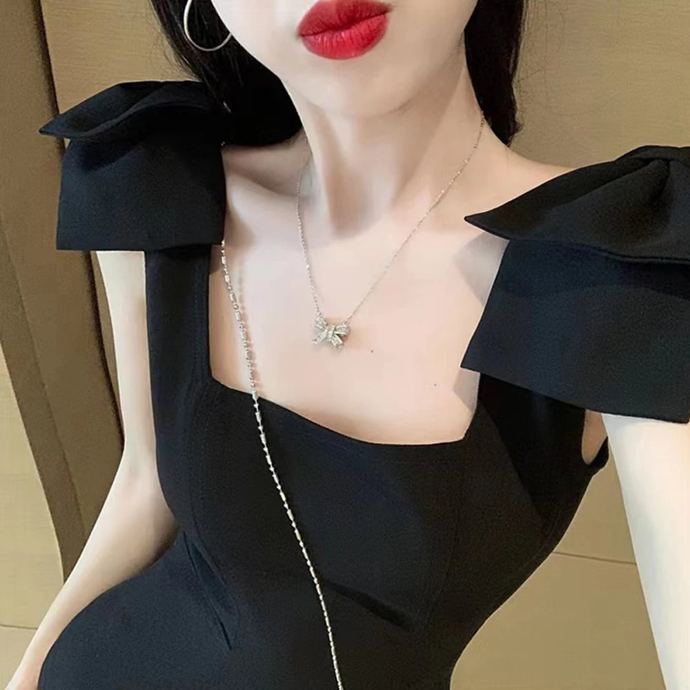 Vintage French Style Women's Sleeveless One-Piece Party Dress Spaghetti Straps Elegant Gown for Special Occasions Fashionable