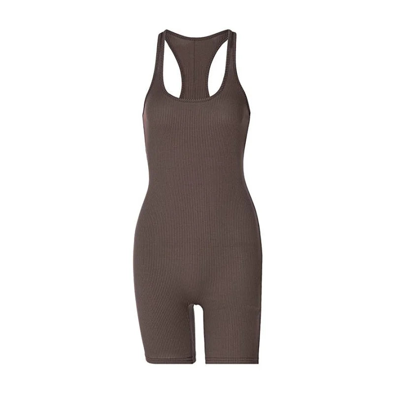 Womens Yoga Jumpsuits Short Sleeve Thin Soft Slim Fit Stretch One Piece Playsuits Romper Sexy Fitness Female Basic Sportwears