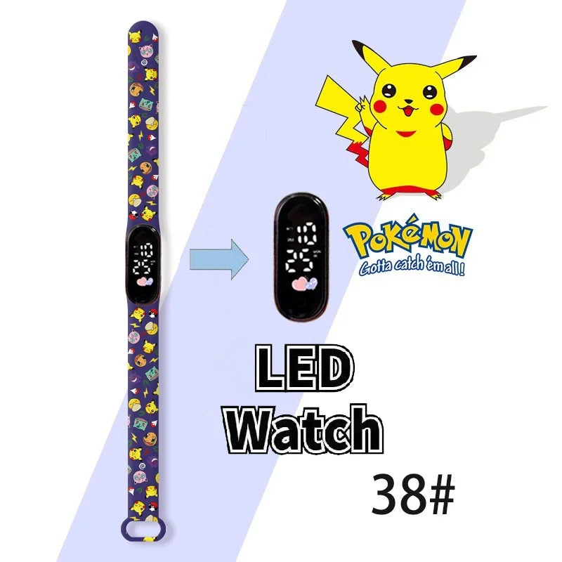 Cartoon Hello Kittys Electronic Led Sports Watch Kawaii Sanrio Kuromi Cinnamoroll Student Child Printing Water Proof Gifts Toys