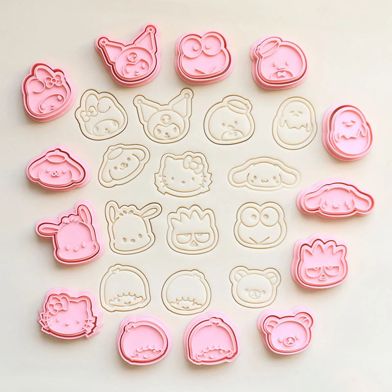 Sanrio Cookie Mold Hello Kitty Kuromi Snoopy Pikachu Cartoon 3D Fruit Cutter Model Toys Kitchen Party Baking Tools Accessories