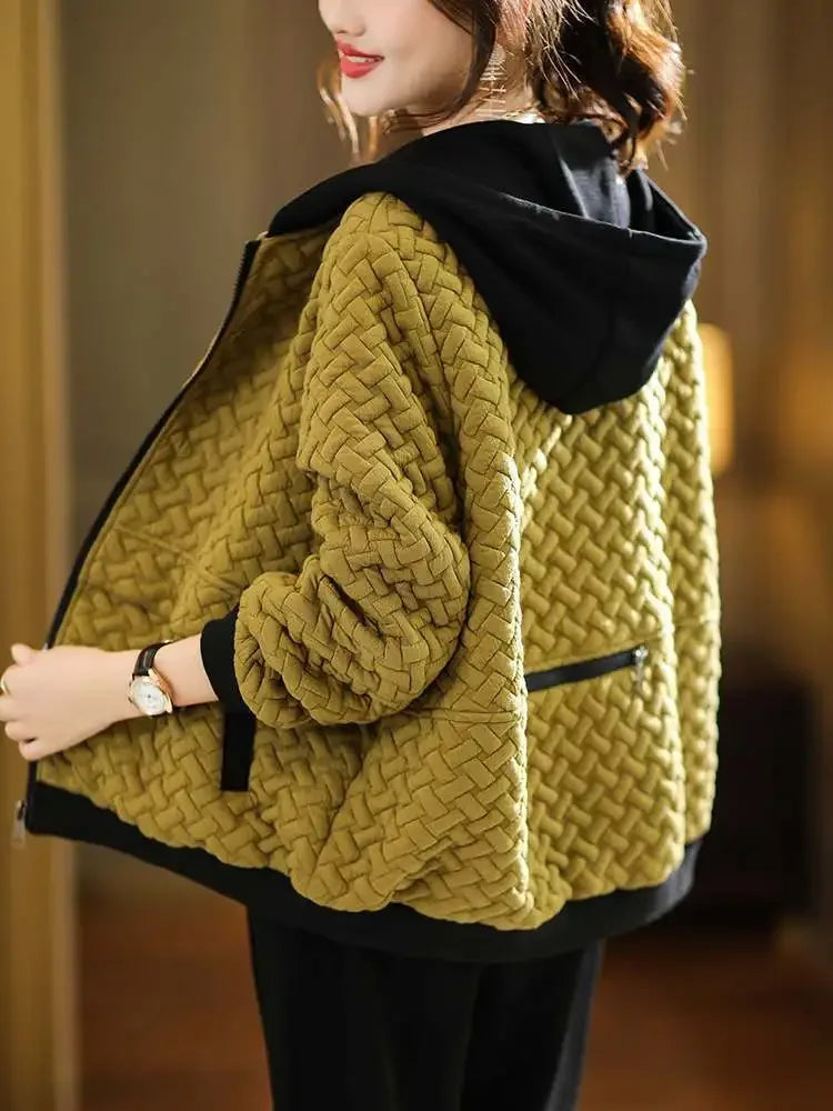 New Autumn Winter Women's Jackets Hooded Jacket Cardigan Coats Luxury Designer Wear Korean Fashion Tops Loose