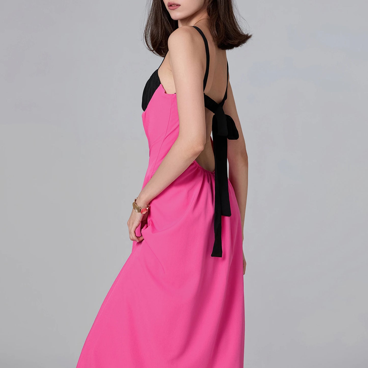 Puloru Night Clubbing Party Dresses Women Patchwork Backless Sleeveless Loose Fit Slips Long Dress Gown Evening Vestidos