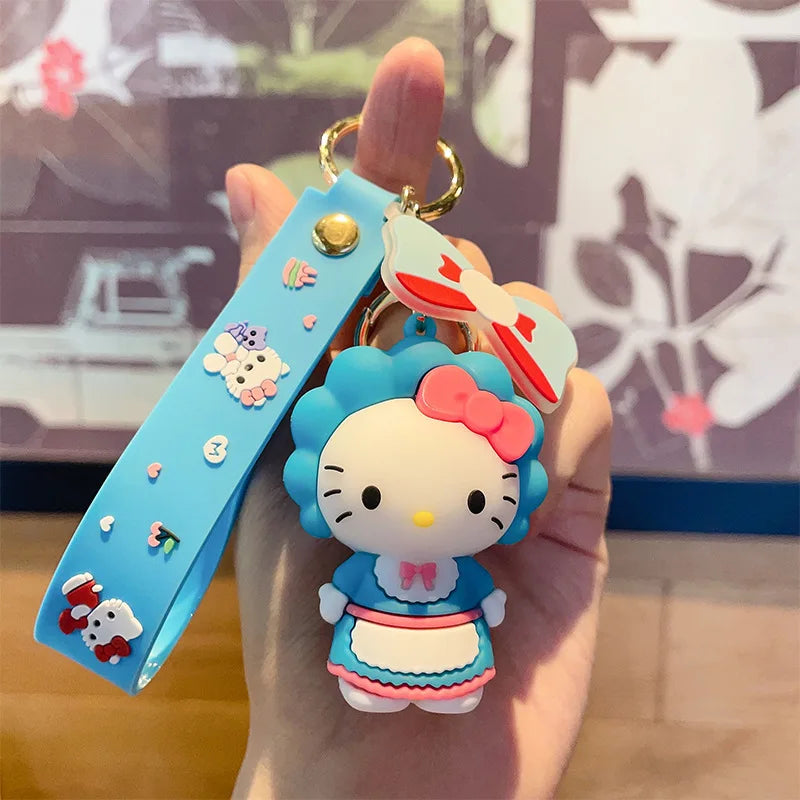 Hello Kitty Mini Model Keychain, Exquisite Cartoon Decorative Pendant, Suitable for Decorating Backpacks, Handbags, Keychains