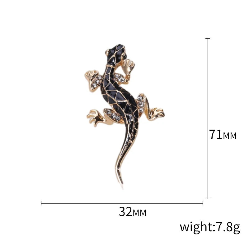 Rhinestone Chameleon Brooch for Women Unisex Enamel Lizard Pin Banquet Party Backpack Gifts Jewelry Accessories