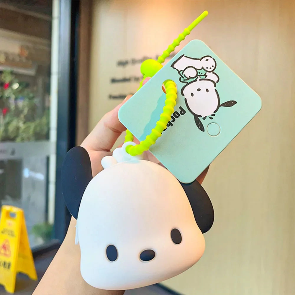 Sanrio Coin Purse My Melody Kuromi Cinnamoroll Pochacco Silicone Waterproof Mini Bag Keychain Decorative Accessories Christmas