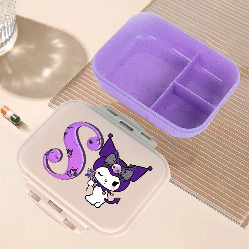 Kuromi Bento Lunch Box Sanrio Cartoon Letter A-Z Lunch Box Cute Girls School Food Storage Containers Children Birthday Gifts