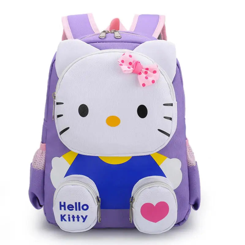 Sanrio Hello Kitty and Spiderman Double-shoulder Backpack Kawaii Cartoon Design pink School Bag for boy girl Travel Bag Gift