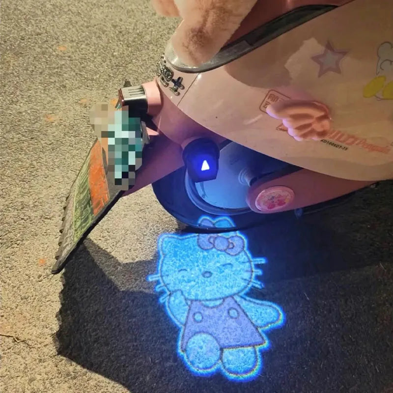 Kawaii Sanrios Car Door Welcome Light Atmosphere Light Hello Kittys Usb Car Dynamic Projector Door Light Cute Decoration Gift