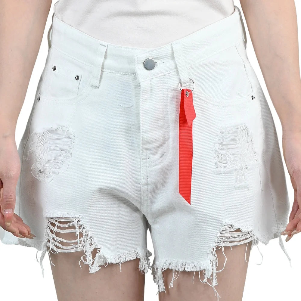 Summer Women's Denim Shorts Fashionable Sexy High-Waist Loose Pocket Tassel Hot Pants Female Casual Streetwear Short