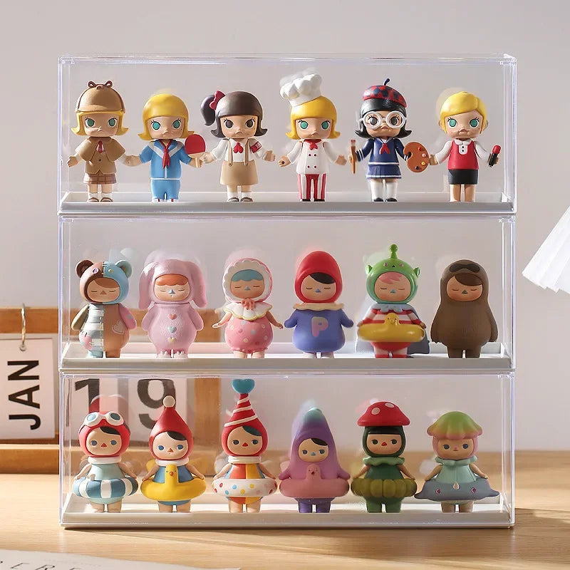 Acrylic Clear Doll Toys Storage Organizer Box Mystery Box Display Stand For Pop Dolls Storage Case Waterproof Dust Proof Box