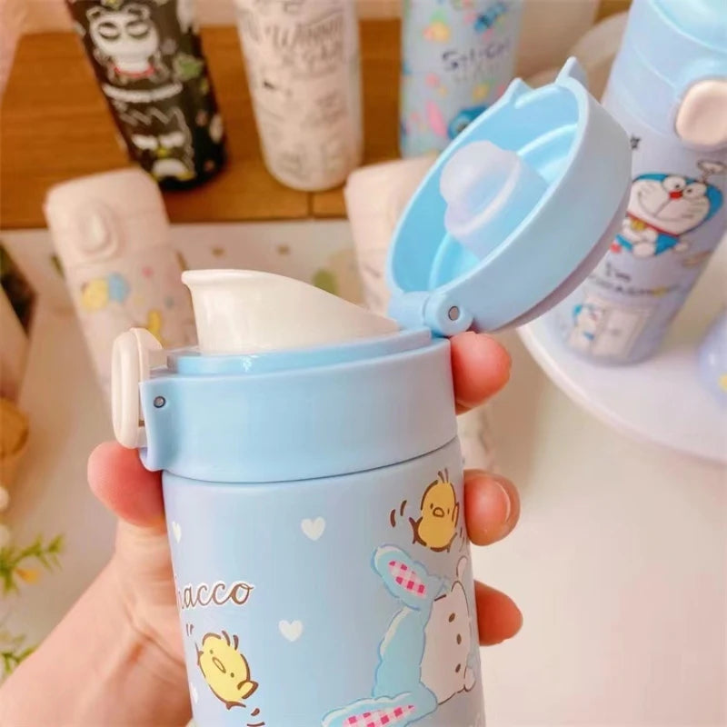 Sanrio 304 Stainless Steel Vacuum Cup Kawaii Anime Thermos Cute Cartoon Mymelody Kuromi Cinnamoroll Bomb Lid Straight Drink Cup