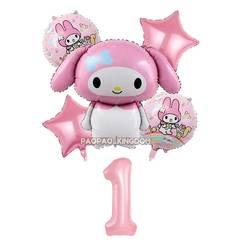 Cinnamoroll Kuromi My Melody Anime Kawaii Balloon Baby Shower Party Decoration Metallic Birthday Arrangement Helium Balloons