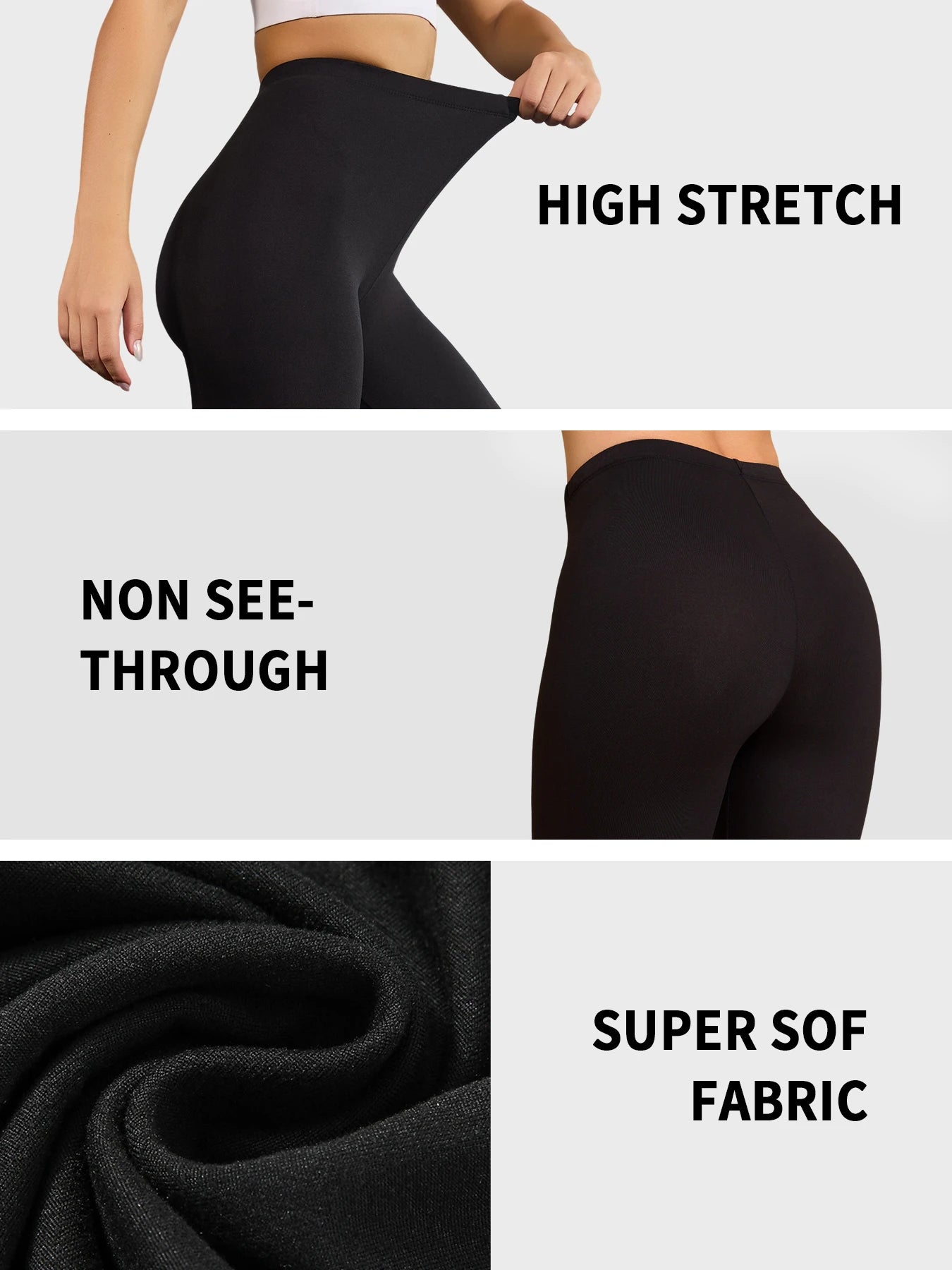 Women's Super Soft Leggings High Elasticity No See Through Workout Yoga Running Athletic Push Up Gym Long Fitness Leggings
