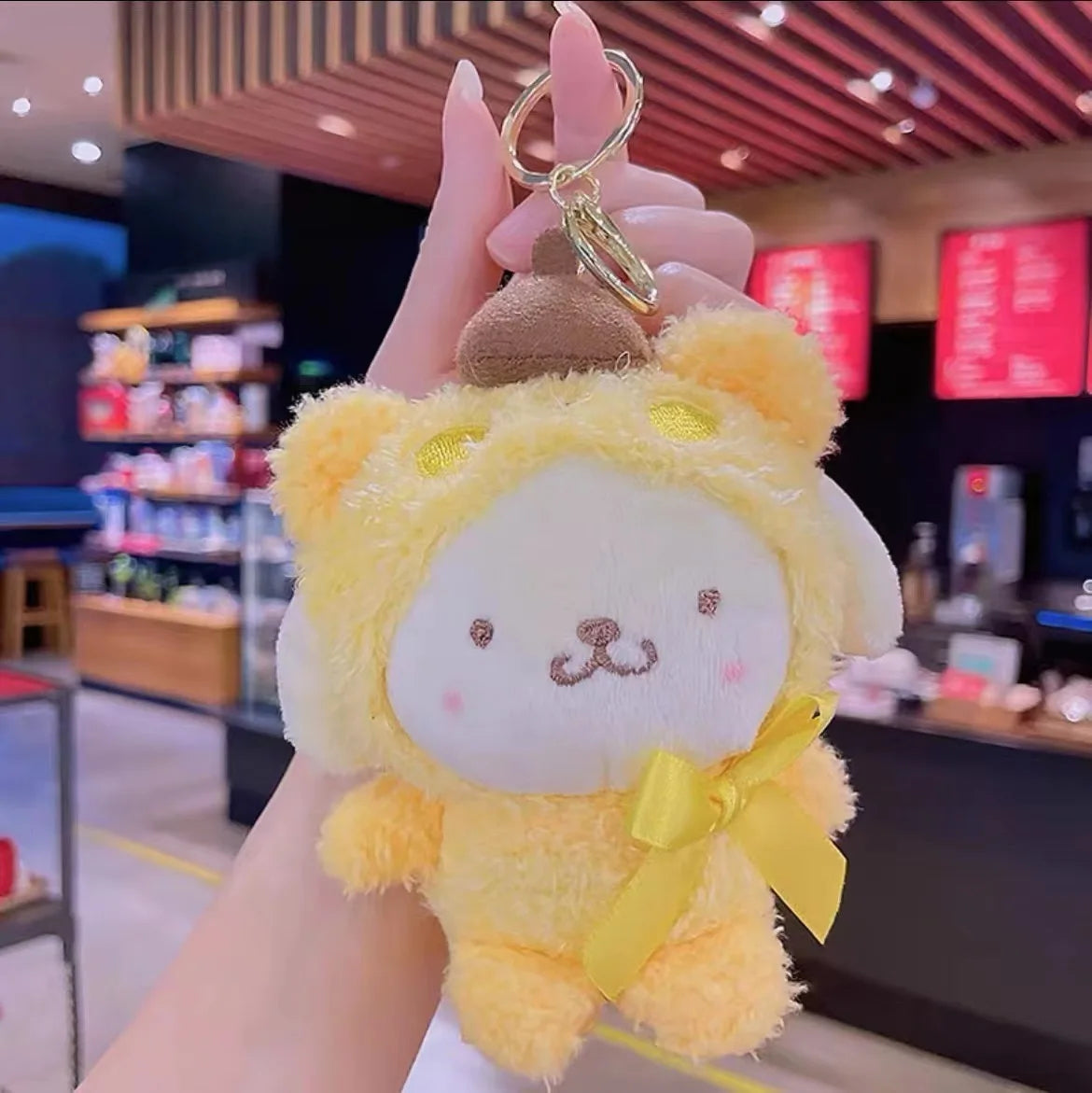 Sanrio Hello Kitty Plush Doll Keychain Pendant Cartoon Kt Cat Stuffed Plushies Key Ring Bag Accessories Girls Gift Kids Toys