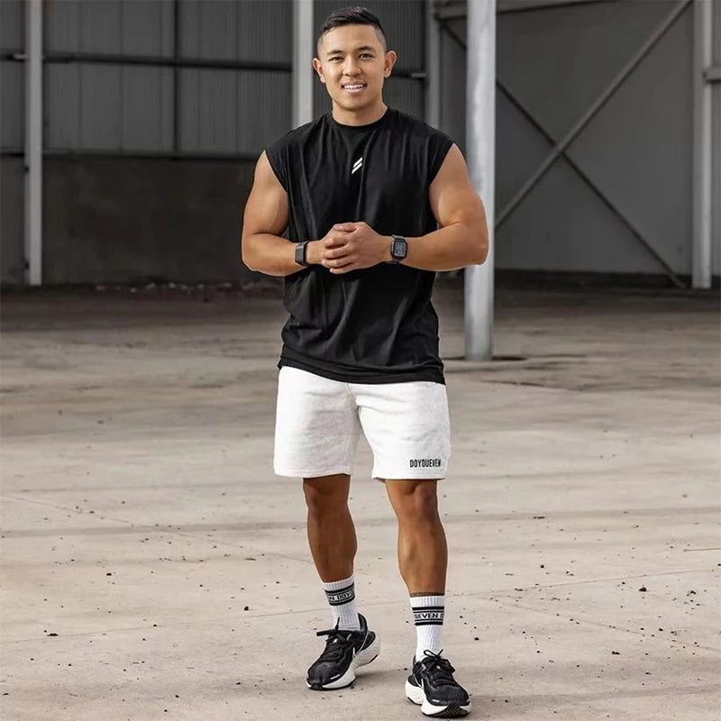 新作 夏 フィットネス スポーツ タンクトップ メンズ 通気性 ゆったり メッシュ トレーニング ノースリーブ Tシャツ 速乾 ベスト 男性 フィットネスウェア