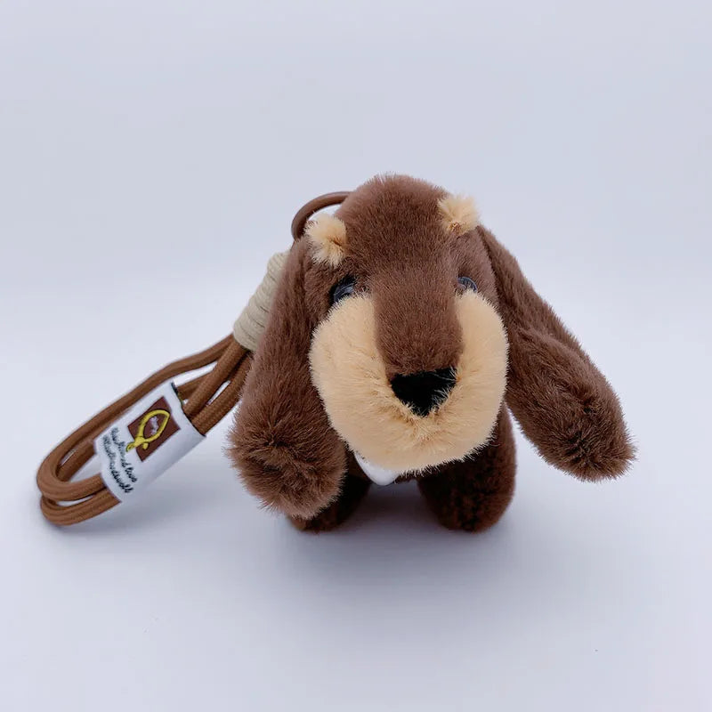 15cm Korea Popular Cartoon Dachshund Keychain Plush Doll Bag Pendant Mini Doll Soft Stuffed Dog Backpack Pendant Girl Women Gift
