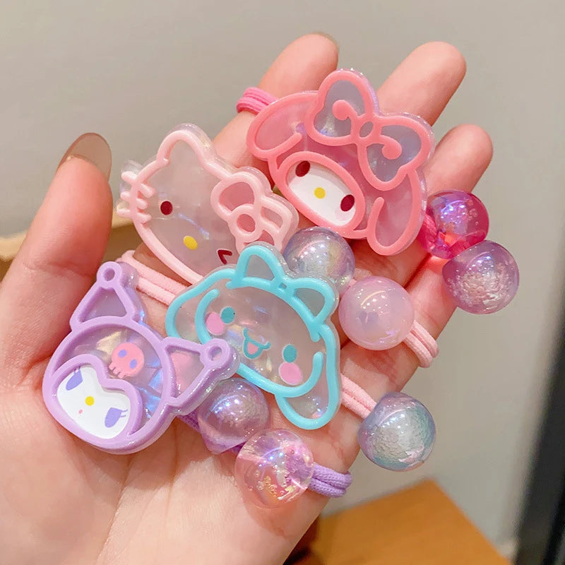 Children's Kuromi My Melody Rubber Band Hair Kawaii Baby Braid Hair Band Girls Headband High Elasticity And Durability