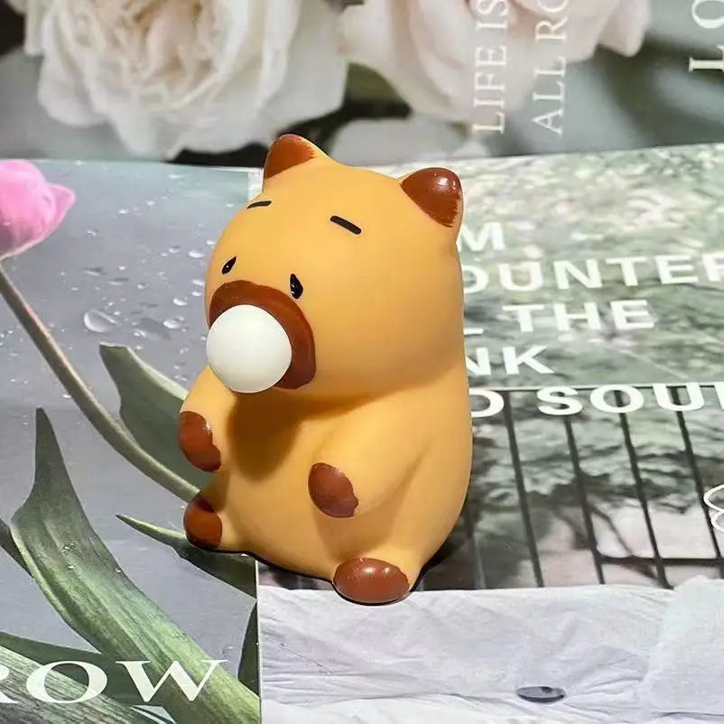 New Funny Capybara Squeeze Toy Blowing Bubbles Stress Relief MIni Vent Toys Soft New Release Anxiety Toy Unique Gifts