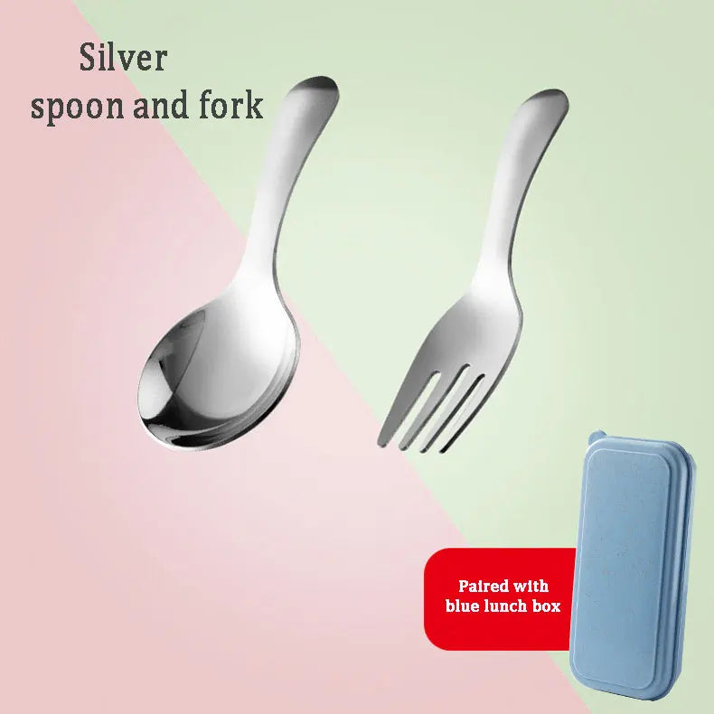 Outdoor Tourism 304 Stainless Steel Portable Tableware, CHILDREN'S Tableware, Dessert Tableware, Spoon and Fork Combination