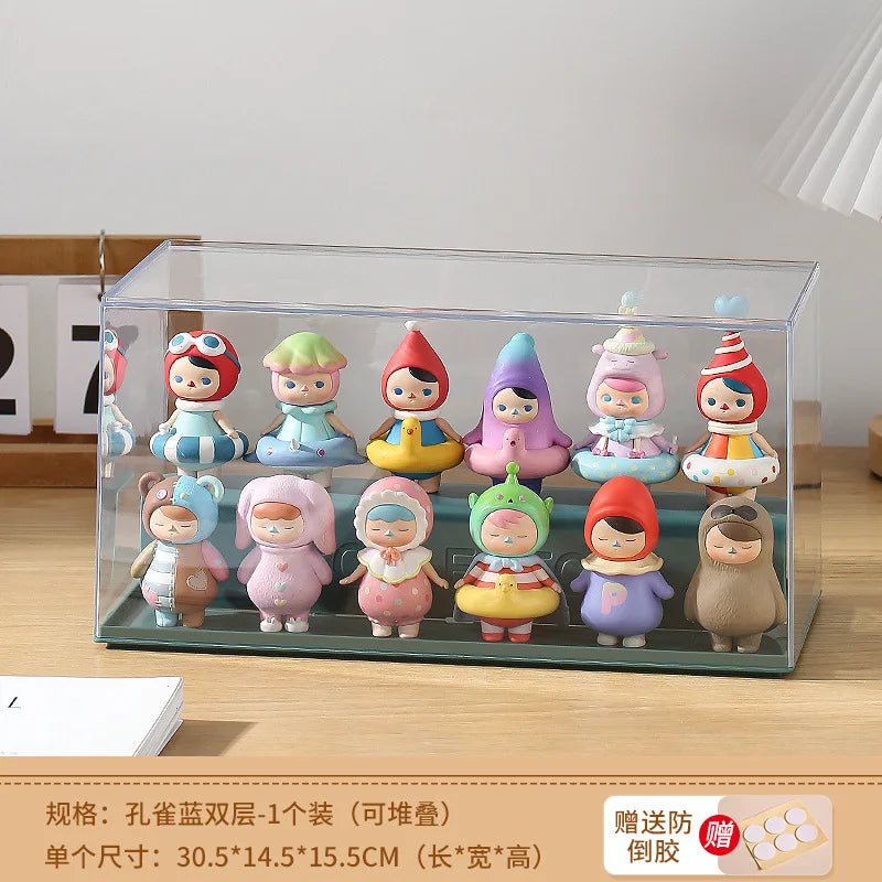 Acrylic Clear Doll Toys Storage Organizer Box Mystery Box Display Stand For Pop Dolls Storage Case Waterproof Dust Proof Box