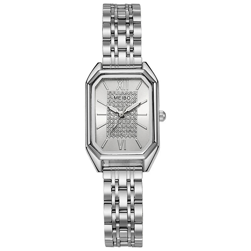 高級レディース腕時計 ファッション 長方形 レディース スチールバンド クォーツ腕時計 Reloj Mujer Relogio Feminino 女の子用時計 ギフト