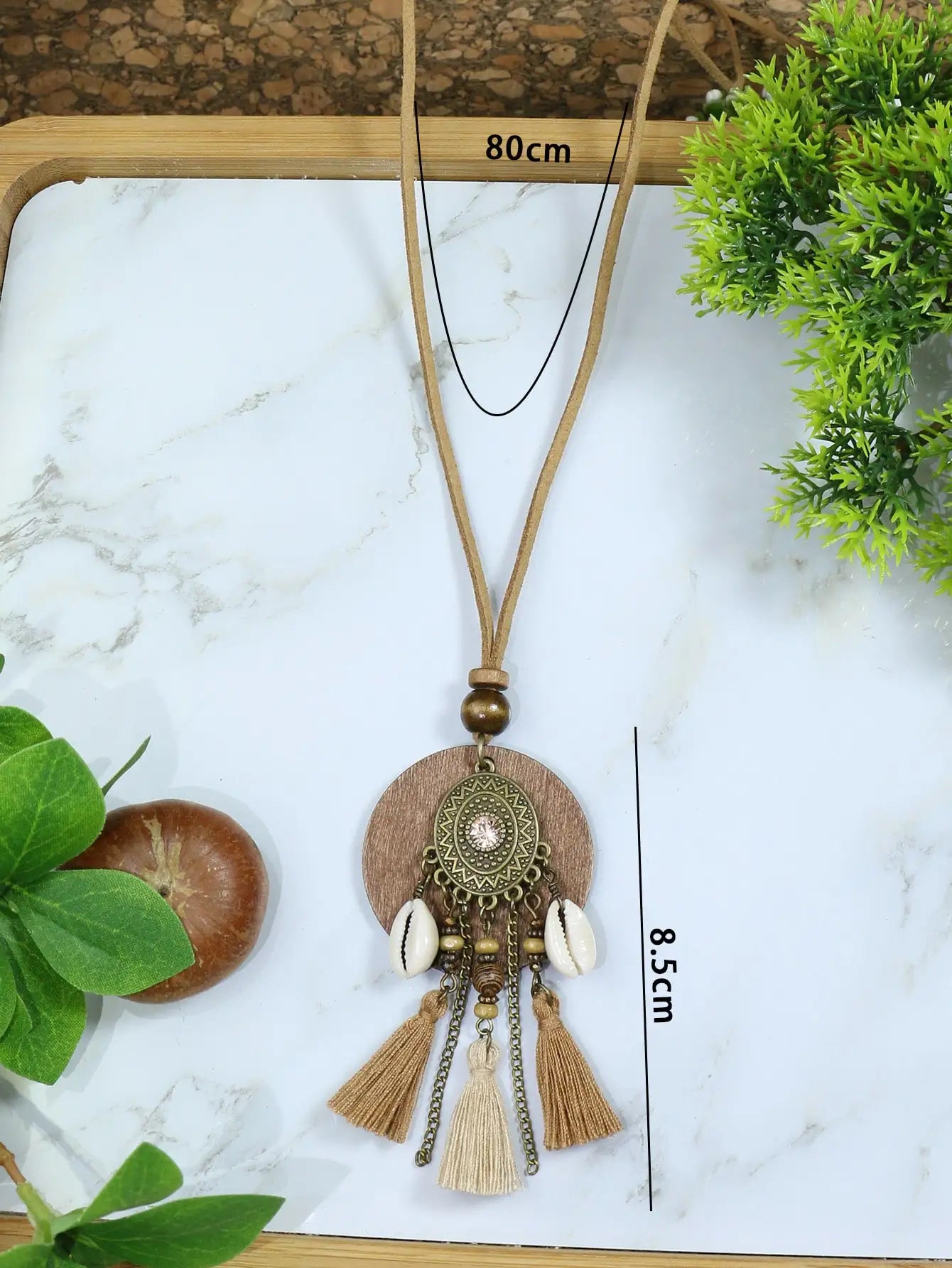 Vintage Ethnic Style Long Women's Necklace Metal Chain Wheel Tassel Necklace Women's Daily Vacation Can Wear Gift