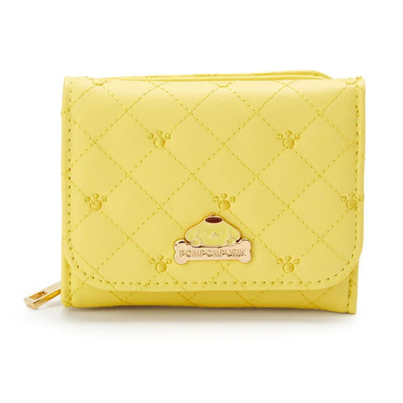 Sanrio Cinnamoroll Kuromi My Melody Hello Kitty Kawaii PU Leather Wallet Card Holders Casual Coin Purse Money Bag
