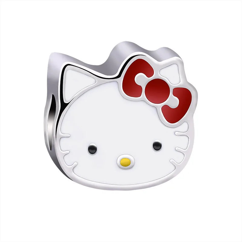 Sanrio Hello Kitty Melody Charming Cartoon Dripping Oil Beads Fit Original Pandora Bracelets Colorful DIY Jewelry Accessories