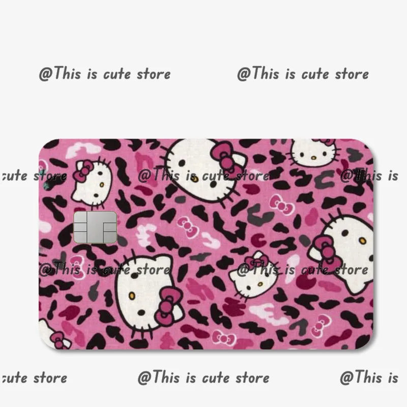 Sanrios Hello Kittys Kuromi Credit Card Skin Stickers for Bank Card Bus Anime Rilakkuma Metro Card Sticker Waterproof Girls Gift