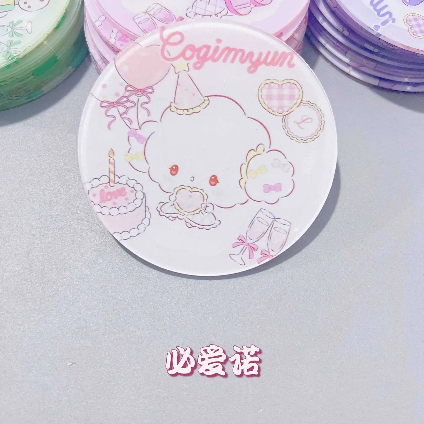 sanrio acrylic melodie cartoon double layer tea coaster cinnamon dog kuromi my piano home decoration accessories 8cm kawaii