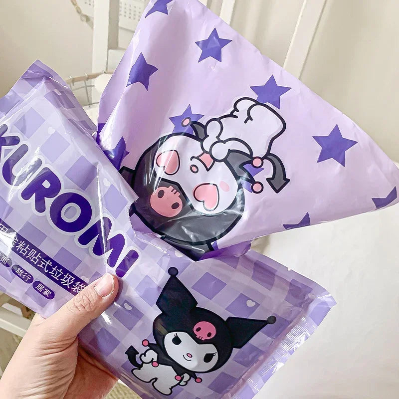 Sanrio Multi purpose Adhesive Garbage Bag Hello Kitty Cinnamoroll Portable Household Dormitory Desktop Disposable Sanitary Bag