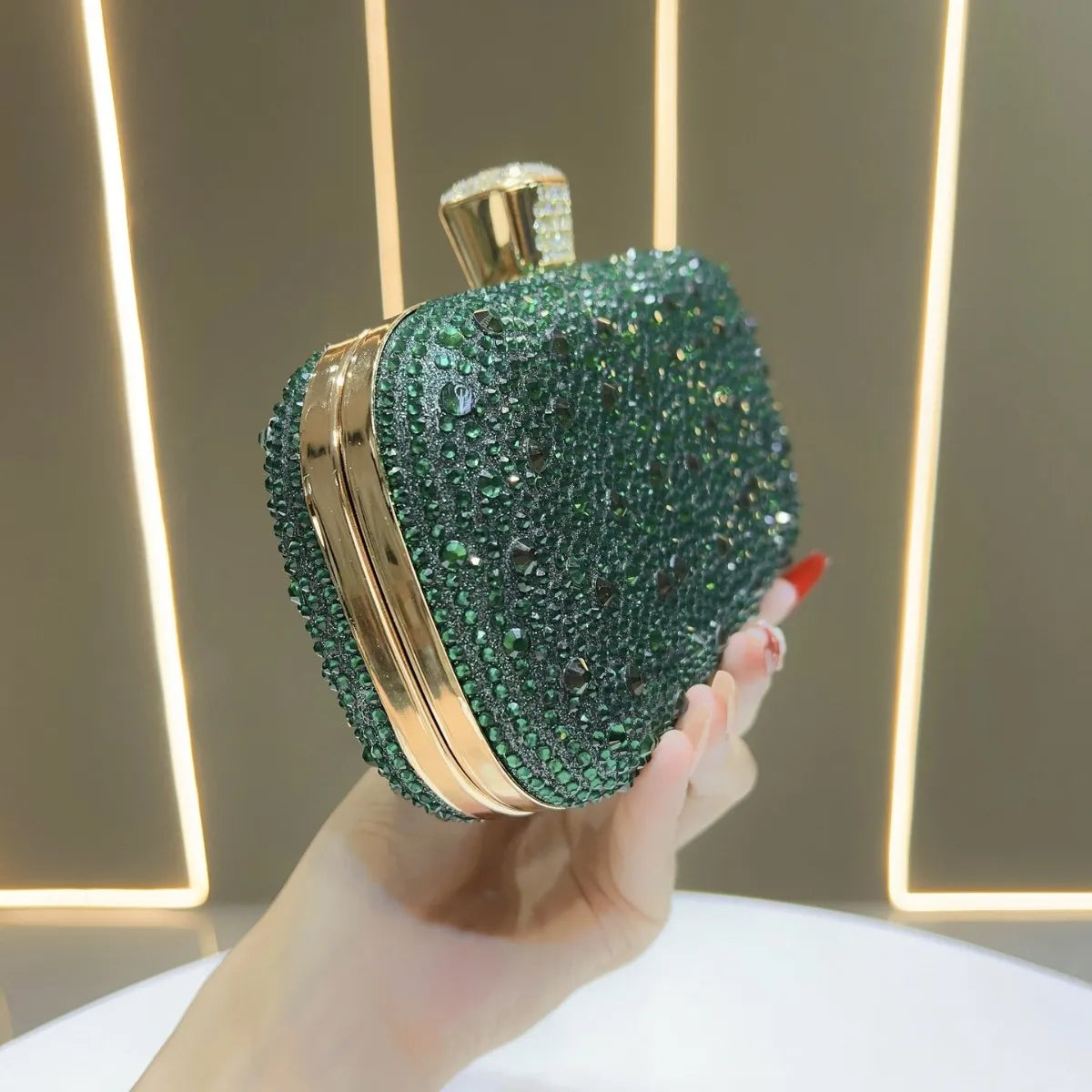Luxury Shiny Evening Clutch Bag for Women Elegant Glamorous Party Purse Fashion Designer Handbag Glitter Prom Wedding Clutch